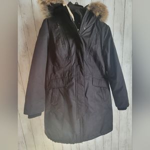 Long black winter coat